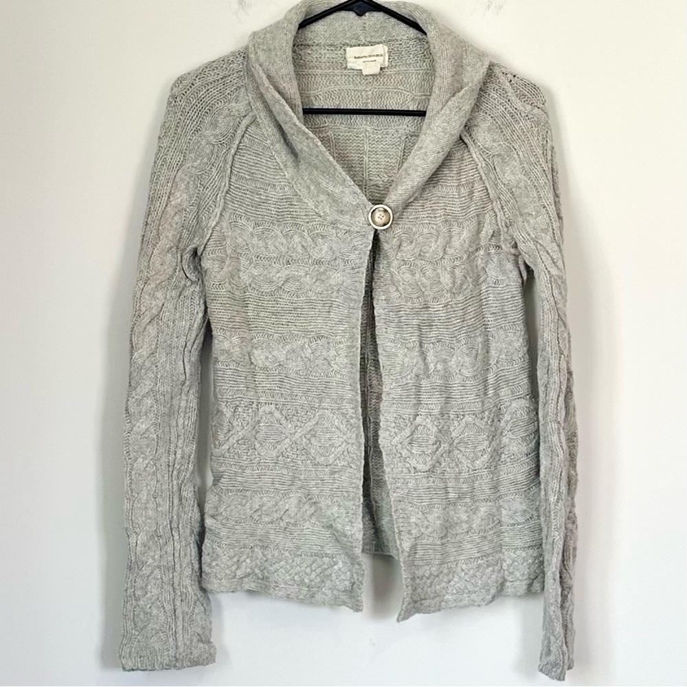 Banana Republic Light Gray Alpaca Blend Cable Knit Cardigan - Size: Medium